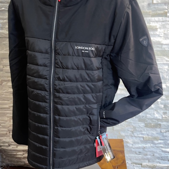 London Fog stretch flex windbreaker cold water resistant puffer jacket sz XL - Picture 3 of 13